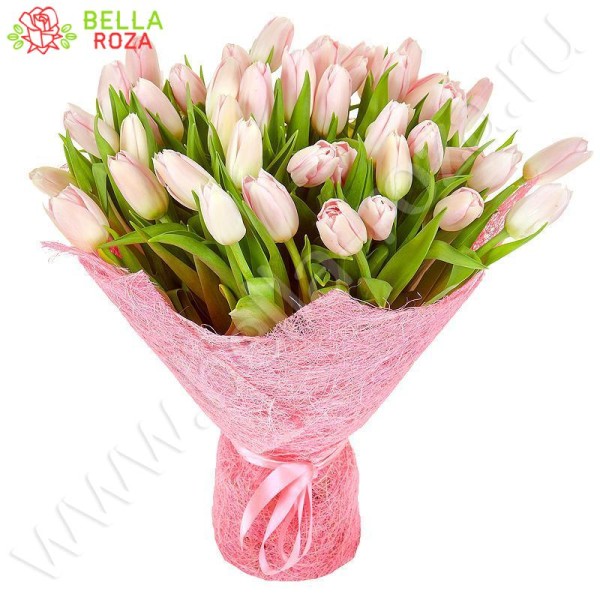 Букет Тюльпаны розовые 51 шт