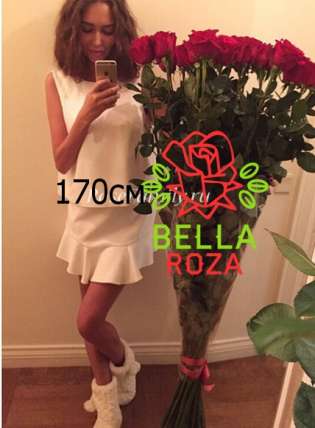 21 гигантская Красная роза 170см купить в Москве по цене 13650 руб с доставкой - Bella Roza