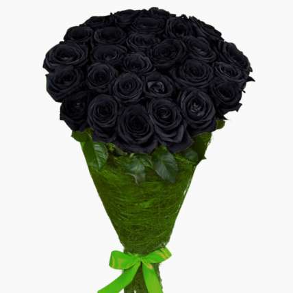 25 натуральных черных роз 70-90 см купить в Москве по цене 4990 руб с доставкой - Bella Roza