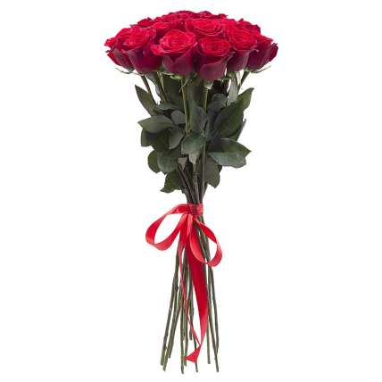 15 красных роз Фридом 100 см купить в Москве по цене 3200 руб с доставкой - Bella Roza
