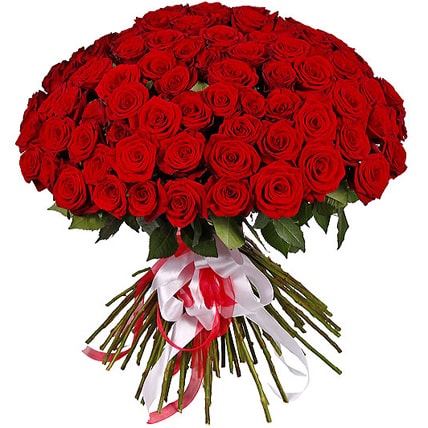 101 красная роза "Ред Наоми" 70 см купить в Москве по цене 7990 руб с доставкой - Bella Roza