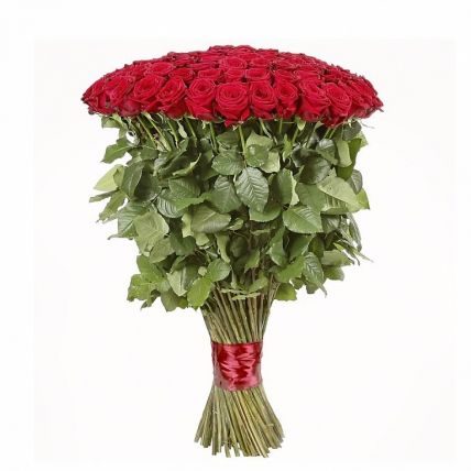 75 красных роз Фридом 100 см купить в Москве по цене 17250 руб с доставкой - Bella Roza
