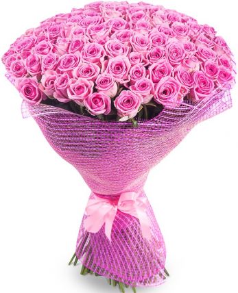 101 розовая роза "Аква" 70 см купить в Москве по цене 8490 руб с доставкой - Bella Roza