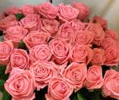 17 розовых роз 100 см