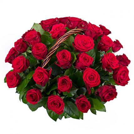 51 роза Гран-При в корзине «Мы вместе» купить в Москве по цене 6500 руб с доставкой - Bella Roza