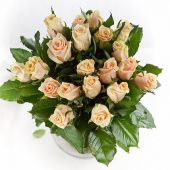 25 роз бежевых Талея "Пломбирка" 70 см