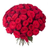 51 красная роза гран при 70 см "Бог любви"