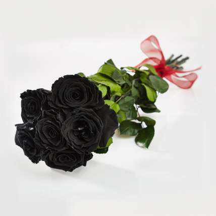 7 натуральных черных роз 70-90 см купить в Москве по цене 1690 руб с доставкой - Bella Roza