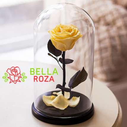 Желтая роза в колбе купить в Москве по цене 2190 руб с доставкой - Bella Roza