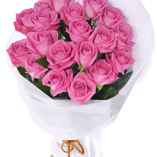 15 розовых роз 90 см 